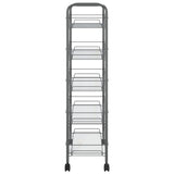 5-Tier Kitchen Trolley Grey 46x26x105 cm Iron - Top-Down View