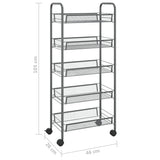 5-Tier Kitchen Trolley Grey 46x26x105 cm Iron - Close-Up Angle