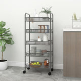 5-Tier Kitchen Trolley Grey 46x26x105 cm Iron