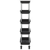 5-Tier Kitchen Trolley Black 42x29x128 cm Iron and ABS - Top-Down View