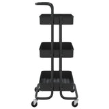 3-Tier Kitchen Trolley Black 42x35x85 cm Iron and ABS - Top-Down View