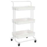 3-Tier Kitchen Trolley White 42x35x85 cm Iron and ABS - Front View