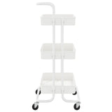 3-Tier Kitchen Trolley White 42x35x85 cm Iron and ABS - Top-Down View