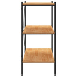 3-Tier Shelving Unit Black and Oak 80x40x92 cm - Top-Down View
