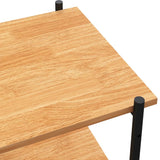 3-Tier Shelving Unit Black and Oak 80x40x92 cm - Rear View