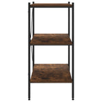 3-Tier Shelving Unit Black and Natural 80x40x92 cm