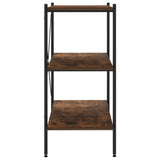 3-Tier Shelving Unit Black and Natural 80x40x92 cm - Top-Down View