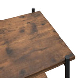 3-Tier Shelving Unit Black and Natural 80x40x92 cm - Rear View