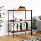 3-Tier Shelving Unit Black and Natural 80x40x92 cm