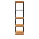 5-Tier Shelving Unit Black and Oak 80x40x163 cm - Top-Down View