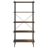 5-Tier Shelving Unit Black and Dark Wood 80x40x163 cm