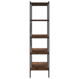 5-Tier Shelving Unit Black and Dark Wood 80x40x163 cm
