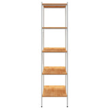 5-Tier Shelving Unit White and Oak 80x40x163 cm - Top-Down View
