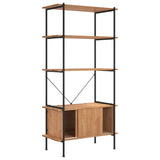 5-Tier Shelving Unit with Cabinet 80x40x163 cm Steel and Engineered Wood - Side View
