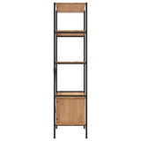 5-Tier Shelving Unit with Cabinet 80x40x163 cm Steel and Engineered Wood - 45-Degree Angle