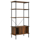 5-Tier Shelving Unit with Cabinet 80x40x163 cm Steel and Engineered Wood - Side View