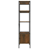 5-Tier Shelving Unit with Cabinet 80x40x163 cm Steel and Engineered Wood - 45-Degree Angle
