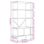 5-Tier Shelving Unit with Cabinet 80x40x163 cm