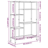 Book Shelf 80x30x120 cm Steel and Engineered Wood - 45-Degree Angle