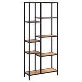 Book Shelf 80x30x180 cm Steel and Engineered Wood - Front View