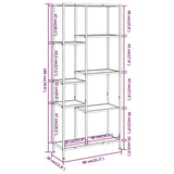 Book Shelf 80x30x180 cm Steel and Engineered Wood