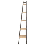 5-Tier Standing Shelf Light Brown and Black 56x35x174 cm - Top-Down View