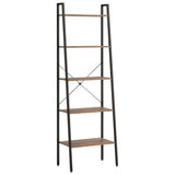 5-Tier Standing Shelf Dark Brown and Black 56x35x174 cm