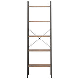 5-Tier Standing Shelf Dark Brown and Black 56x35x174 cm