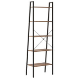 5-Tier Standing Shelf Dark Brown and Black 56x35x174 cm - 45-Degree Angle