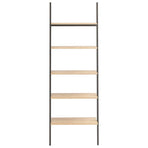 5-Tier Leaning Shelf Light Brown and Black 64x34x185.5 cm