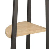 4-Tier Corner Shelf Light Brown and Black 45.5x31.5x150 cm