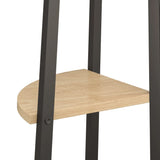 4-Tier Corner Shelf Light Brown and Black 45.5x31.5x150 cm - Close-Up Angle
