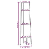 4-Tier Corner Shelf Light Brown and Black 45.5x31.5x150 cm