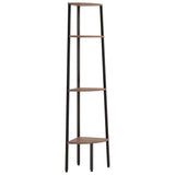 4-Tier Corner Shelf Dark Brown and Black 45.5x31.5x150 cm