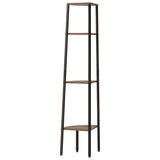 4-Tier Corner Shelf Dark Brown and Black 45.5x31.5x150 cm - 45-Degree Angle
