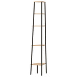 5-Tier Corner Shelf Light Brown and Black 45.5x31.5x180 cm