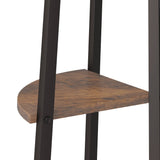 5-Tier Corner Shelf Dark Brown and Black 45.5x31.5x180 cm - Close-Up Angle