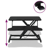Adjustable Workstation 60x40x(13-41.5) cm Steel and Engineered Wood - Rear View