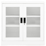 Office Cabinet White 90x40x90 cm Steel - Front View