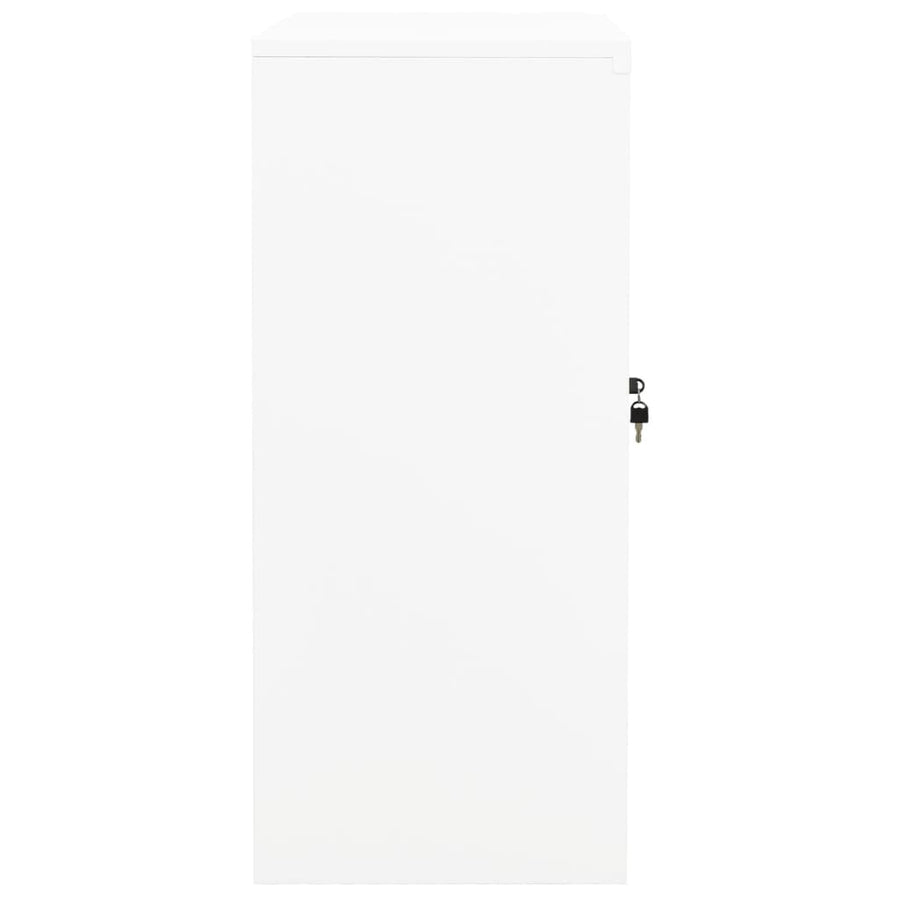 Office Cabinet White 90x40x90 cm Steel