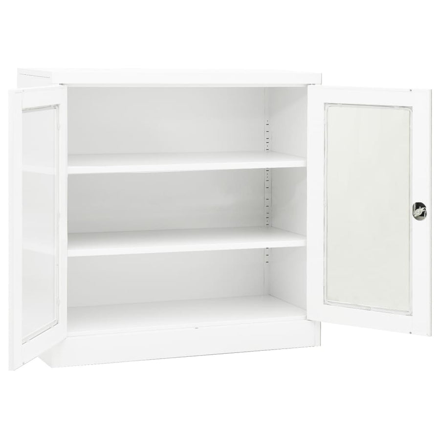 Office Cabinet White 90x40x90 cm Steel