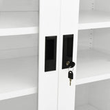 Office Cabinet White 90x40x90 cm Steel - Rear View