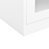 Office Cabinet White 90x40x90 cm Steel - Close-Up Angle