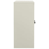 Office Cabinet Light Grey 90x40x90 cm Steel - Side View