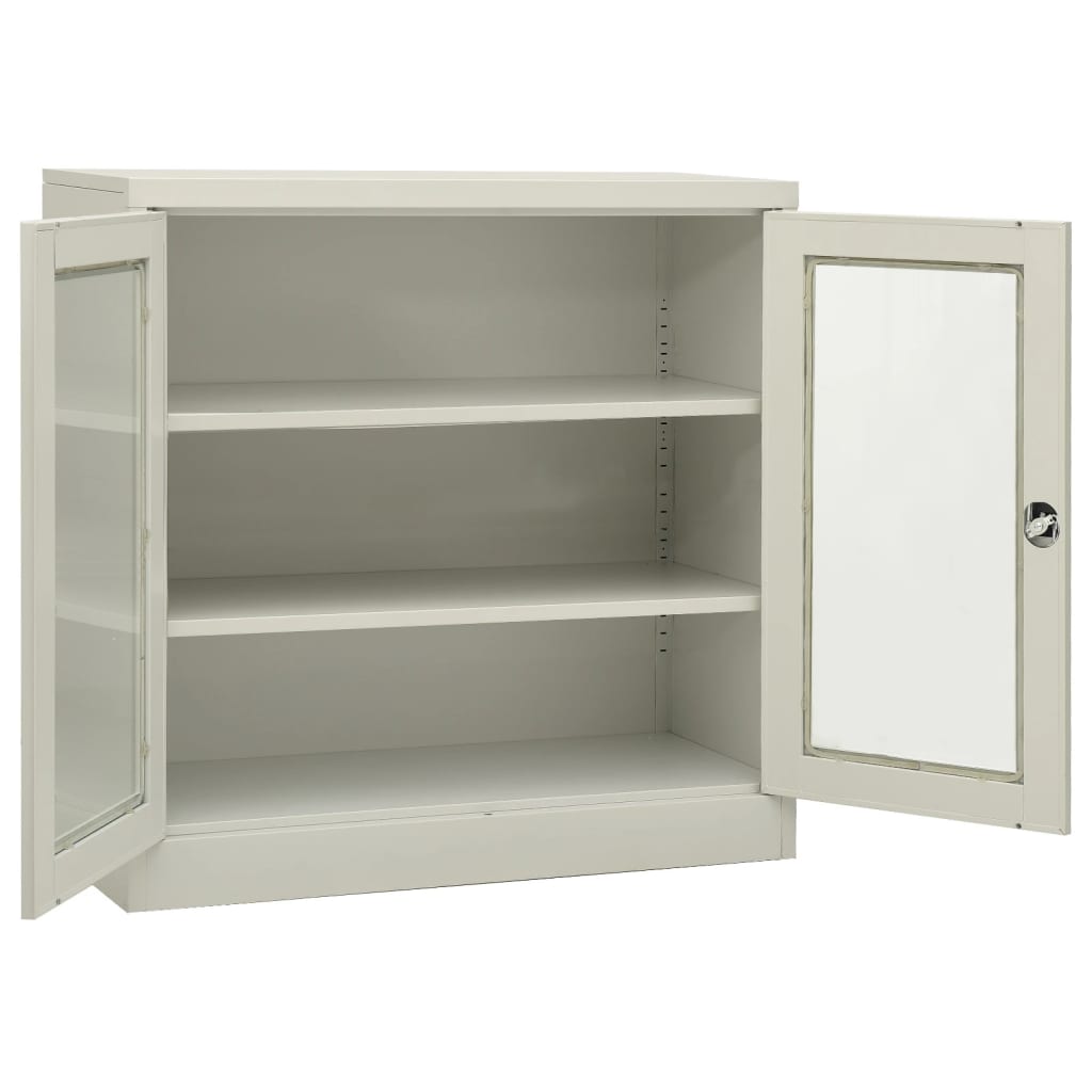 Office Cabinet Light Grey 90x40x90 cm Steel