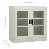 Office Cabinet Light Grey 90x40x90 cm Steel - Low Angle