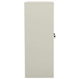 Office Cabinet Light Grey 90x40x105 cm Steel - Side View
