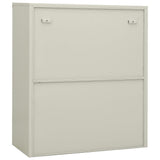 Office Cabinet Light Grey 90x40x105 cm Steel - Top-Down View