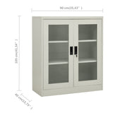 Office Cabinet Light Grey 90x40x105 cm Steel - Low Angle