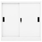 Office Cabinet with Sliding Door White 90x40x90 cm Steel